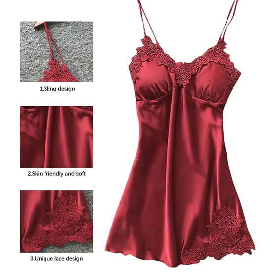 Sexy pijamas feminino de seda