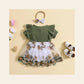 Body-Vestido com Bordado de Flores e Bandolete — Bebé Menina 3-24M