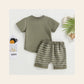 Conjunto T-shirt e Calções às Riscas — Menino 6M-4 Anos