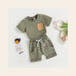Conjunto T-shirt e Calções às Riscas — Menino 6M-4 Anos