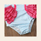 Fato de Banho Flamingo às Riscas — Menina 12M-4 Anos