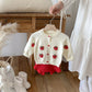 Conjunto de Malha com Cardigan de Morangos — Bebé Menina 6-24M