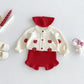 Conjunto de Malha com Cardigan de Morangos — Bebé Menina 6-24M