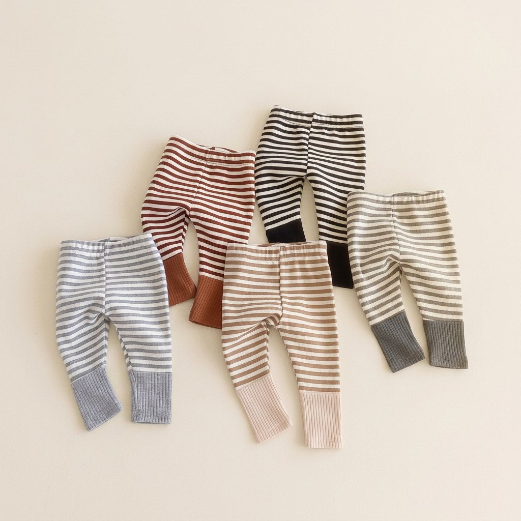 Leggings às Riscas em Tons Candy — Bebé