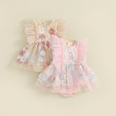 Body-Vestido Bordado com Mangas de Folho — Bebé Menina