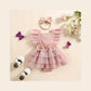 Conjunto Body-Vestido com Folhos e Bandolete — Bebé Menina