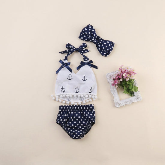 Conjunto 3 Peças às Bolinhas com Bandolete — Bebé Menina 0-24M