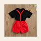Conjunto Cavalheiro 2 Peças com Laço e Calções de Alças — Bebé Menino 0-24M