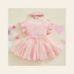 Conjunto Body-Vestido de Renda com Folhos e Bandolete — Bebé Menina 0-18M