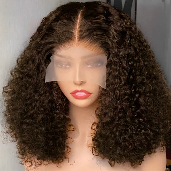 Peruca de cabelo humano com renda frontal 13x4