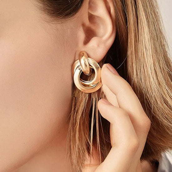 Mode Metall Frauen Ohrringe Hohl Geometrische Baumeln