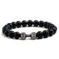 Natürliches Vulkansteinarmband Herren Matt