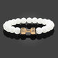 Natürliches Vulkansteinarmband Herren Matt