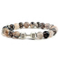 Natürliches Vulkansteinarmband Herren Matt