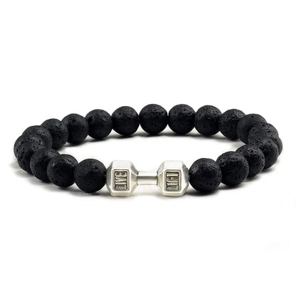 Pulseira de pedra vulcânica natural Homens Matte
