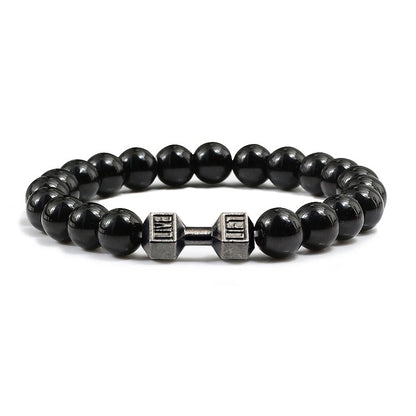 Natürliches Vulkansteinarmband Herren Matt