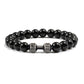 Natürliches Vulkansteinarmband Herren Matt