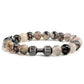 Natürliches Vulkansteinarmband Herren Matt
