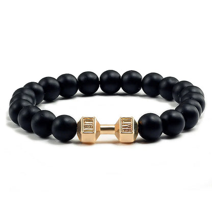 Natürliches Vulkansteinarmband Herren Matt