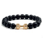 Natürliches Vulkansteinarmband Herren Matt