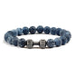 Natürliches Vulkansteinarmband Herren Matt