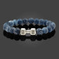 Natürliches Vulkansteinarmband Herren Matt
