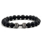 Natürliches Vulkansteinarmband Herren Matt
