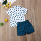 Conjunto Camisa Dinossauros e Calções — Menino 2-6 Anos