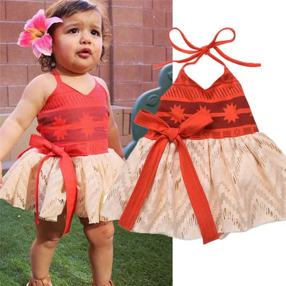 Vestido de Princesa Moana para Festas — Menina 0-4 Anos