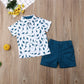 Conjunto Camisa Dinossauros e Calções — Menino 2-6 Anos