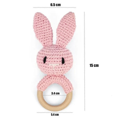 Brinquedo de  Crochet animal de urso chocalho