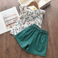 Camisa + listra shorts 2 pçs terno crianças conjuntos de roupas
