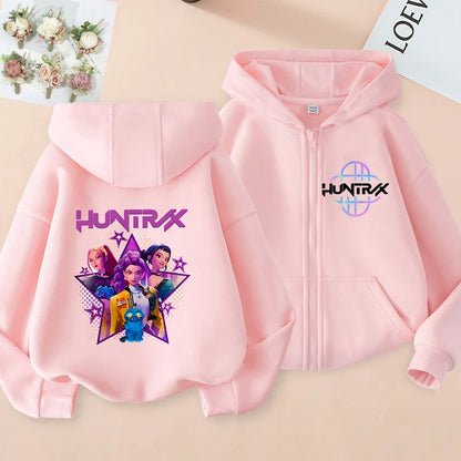 Engraçado zip up sweatshirts kpop demon hunters hoodie