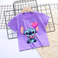 Camisa de manga curta estilo Stitch para meninas! 💕👧🧵