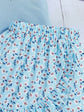 Conjunto Azul 3D Floral Tee & Ruffled Skirt Set |