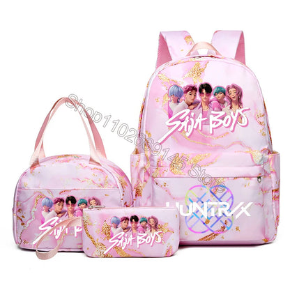 3 pçs de mochila  dos desenhos animados impresso