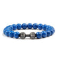 Natürliches Vulkansteinarmband Herren Matt
