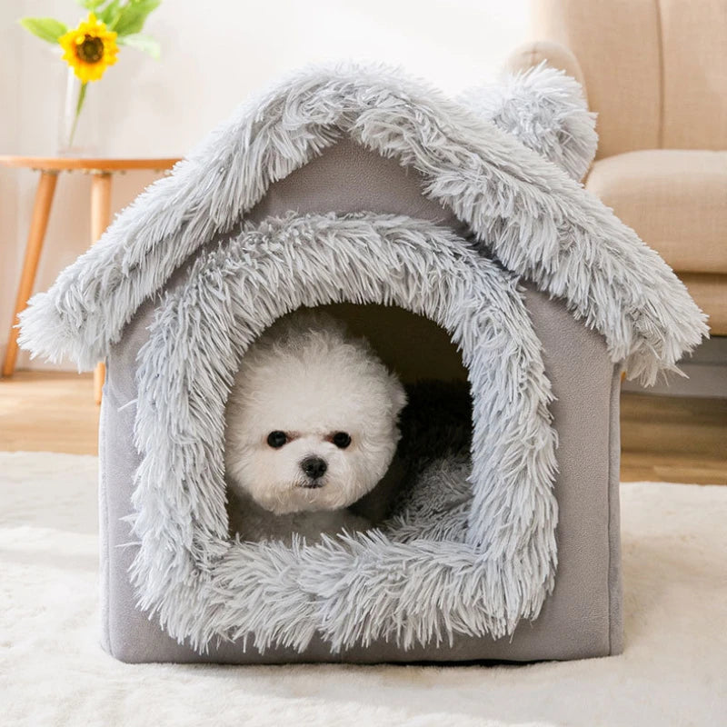 Casinha para  animais de estimação casa inverno pelúcia