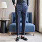 Herren Anzughose Herbst Rosa Blau Slim Fit Business Formal