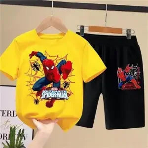 Conjunto  infantis do Homem-Aranha, tendência verão, shorts e camiseta de manga curta 🕷️🕸️🔥