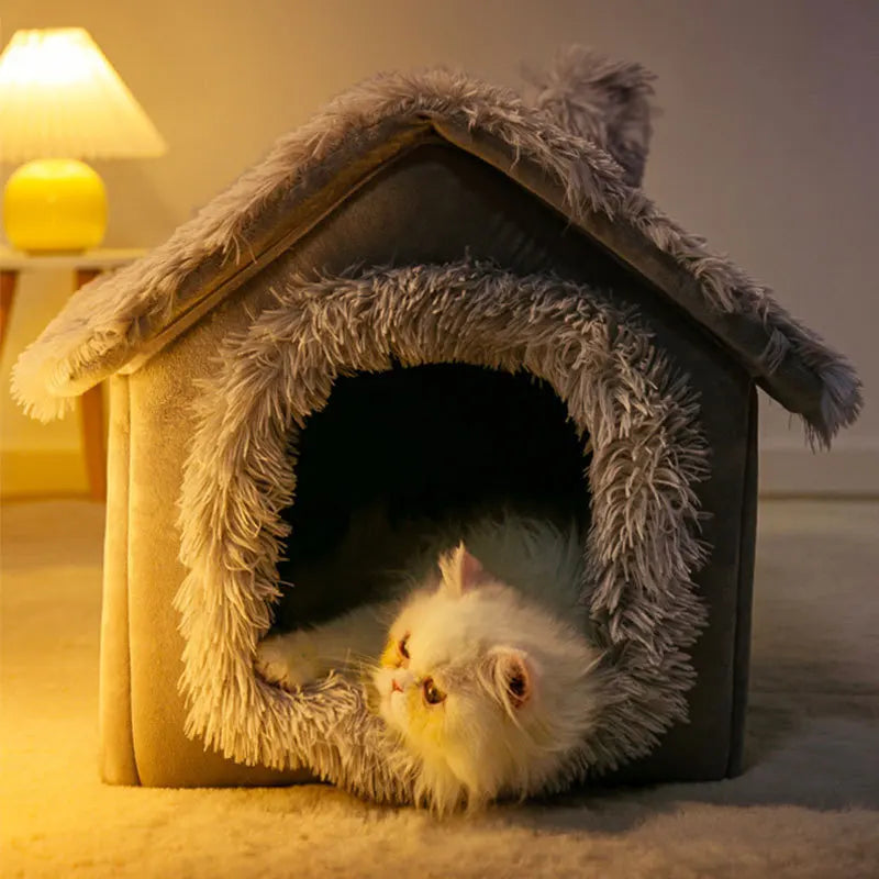 Casinha para  animais de estimação casa inverno pelúcia