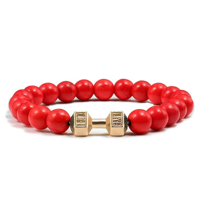 Natürliches Vulkansteinarmband Herren Matt