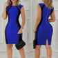 Vestidos de festa moda colorblock em torno do pescoço