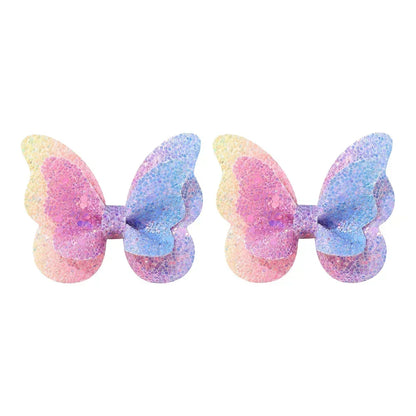 2/4/5Pcs Meninas Lantejoulas Bonitas Dupla Borboleta