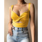 Damen V-Ausschnitt Twist Knot