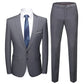 Formeller Slim Fit-Anzug für Herren, einfarbiges Blazer- und Hosenset