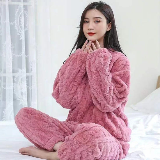 Conjuntos  de 2 peças  de pijama veludo com nervuras