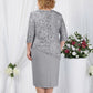 Pailletten Stickerei Spitze Plus Größe Kleider für Frauen Elegant