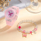 Conjunto Luminoso  de Relógio Borboleta Padrão Silicone  e  Bracelete