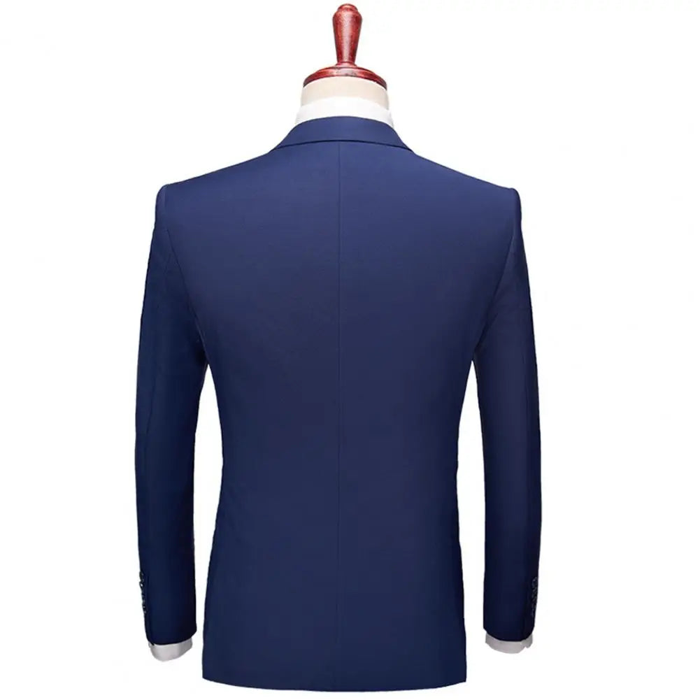 Terno formal slim fit masculino, conjunto de calças e blazer monocromático